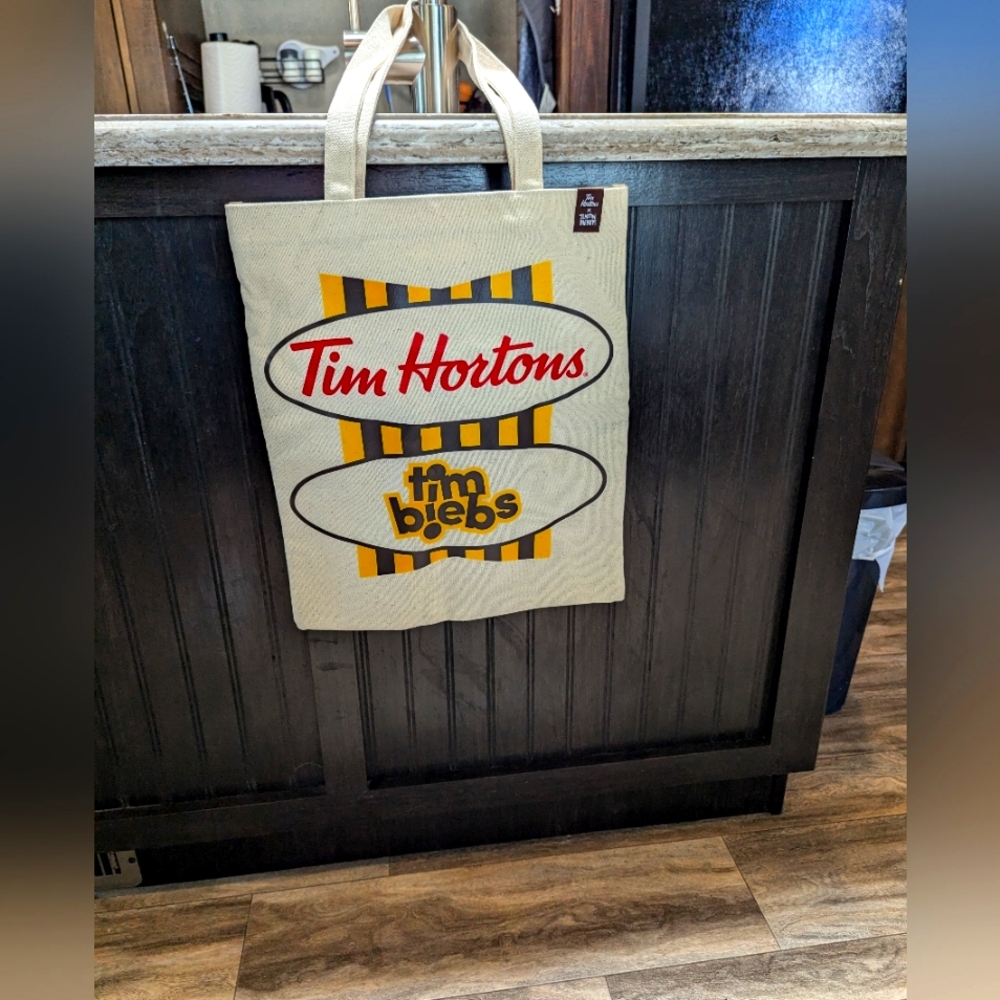 Tim Biebs Canvas Tote Bag. Tim Hortons. Unused. Still Has Tags.